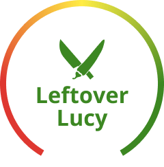 Leftover Lucy logo with a pepper and a knife